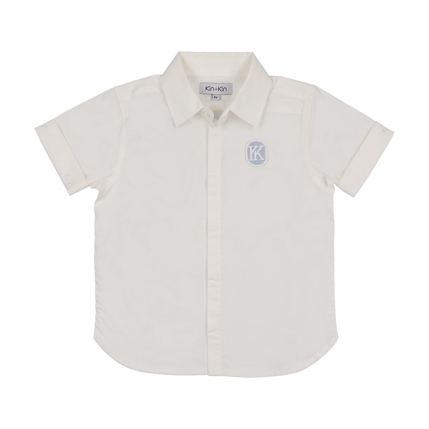 KIN & KIN WHITE/LIGHT BLUE APPLIQUE SHIRT