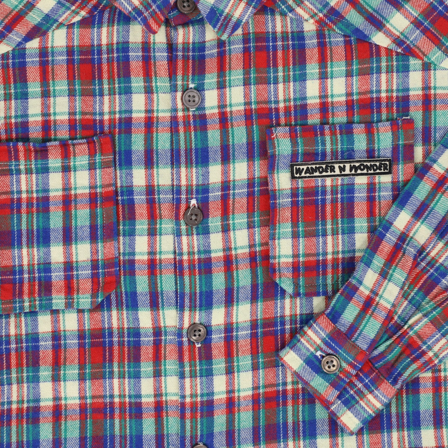 WANDER & WONDER MULTI COLOR PLAID BUTTON DOWN SHIRT [Final Sale]