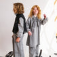 LOUD GREY WASH LOGO COLLAR DRESS