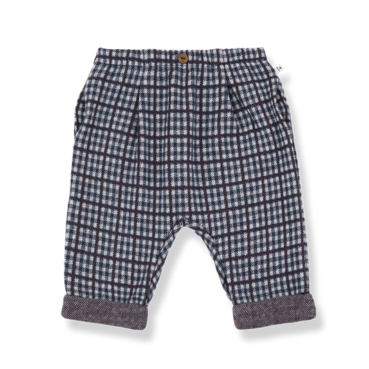 1+ IN THE FAMILY NAVY CHECKED PANTS