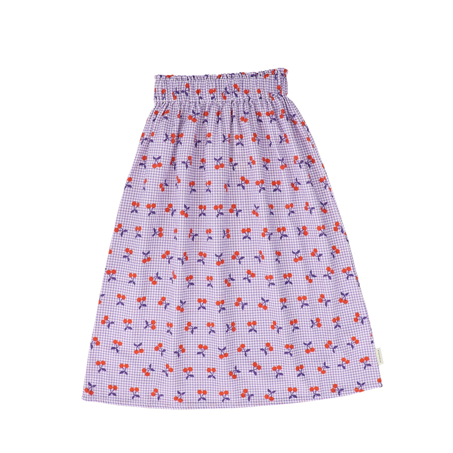 PIUPIUCHICK PURPLE CHECKED CHERRY MIDI SKIRT