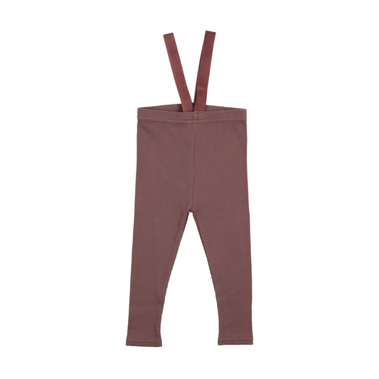 LIL LEGS DUSTY PLUM RIBBED SUSPENDER LEGGING [FINAL SALE]