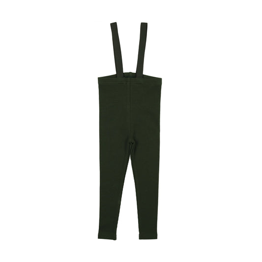 LIL LEGS GREEN RIBBED SUSPENDER LEGGING [FINAL SALE]