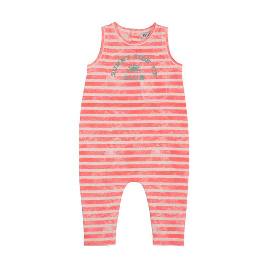 KIN & KIN NEON PINK STRIPE ROMPER
