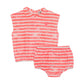 KIN & KIN NEON PINK STRIPE BLOOMER SET