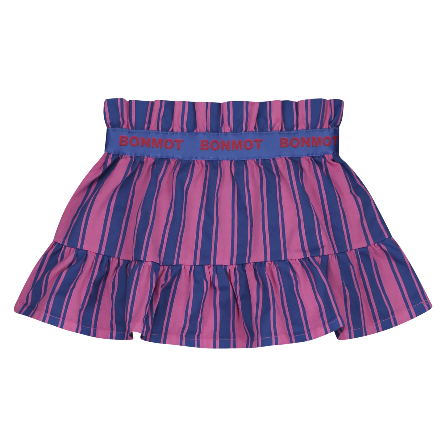 BONMOT RASBERRY STRIPED RUFFLE SKIRT [FINAL SALE]