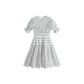 CERA UNA VOLTA WHITE/BLUE STRIPED SMOCKED DRESS