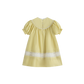 CERA UNA VOLTA YELLOW/WHITE EMBROIDERED LINEN DRESS