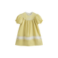 CERA UNA VOLTA YELLOW/WHITE EMBROIDERED LINEN DRESS