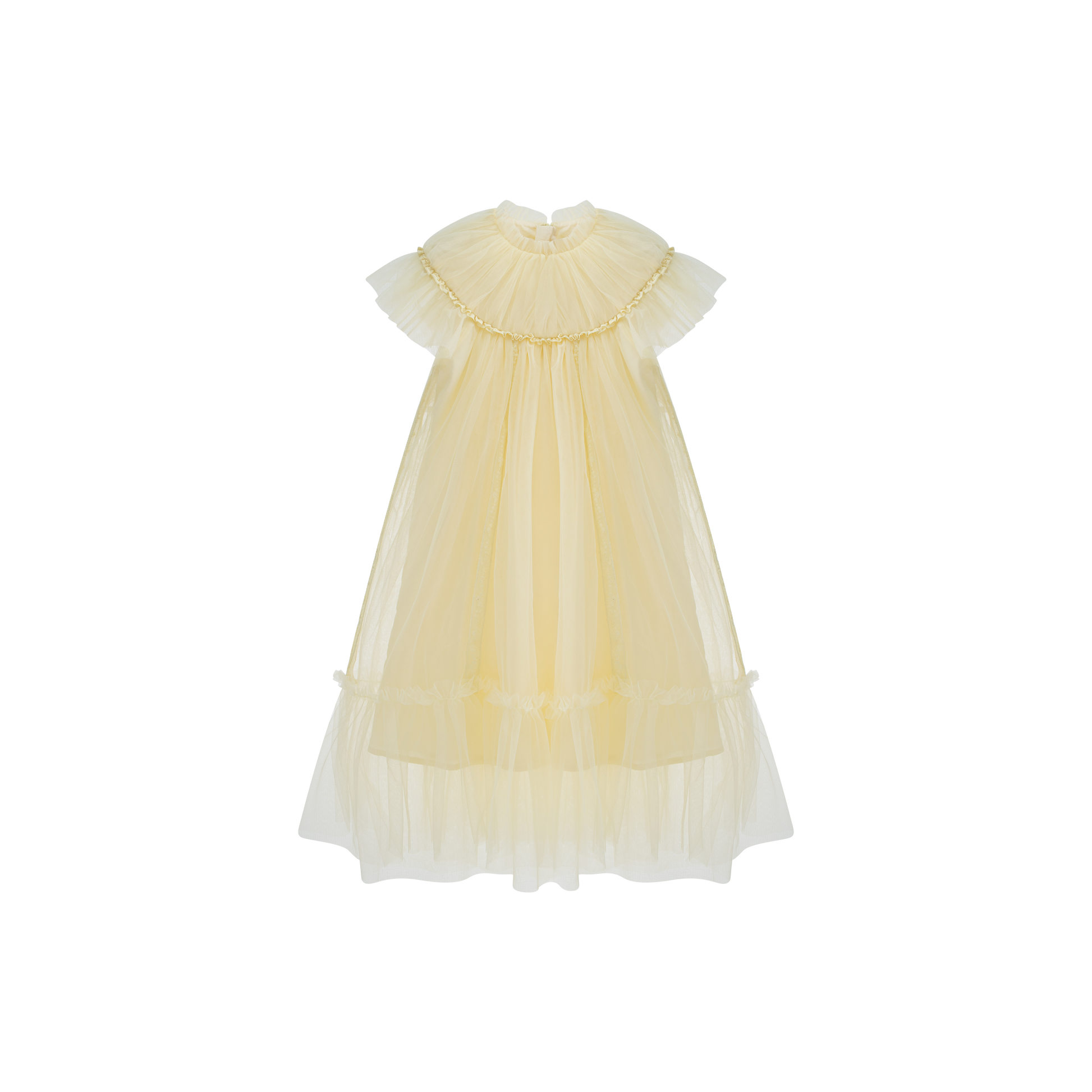 Pastel Yellow Tulle Ruffled Dress | Size 3 by Cera Una Volta Pastel Yellow Tulle Ruffled Dress | Size 3 by Cera Una Volta