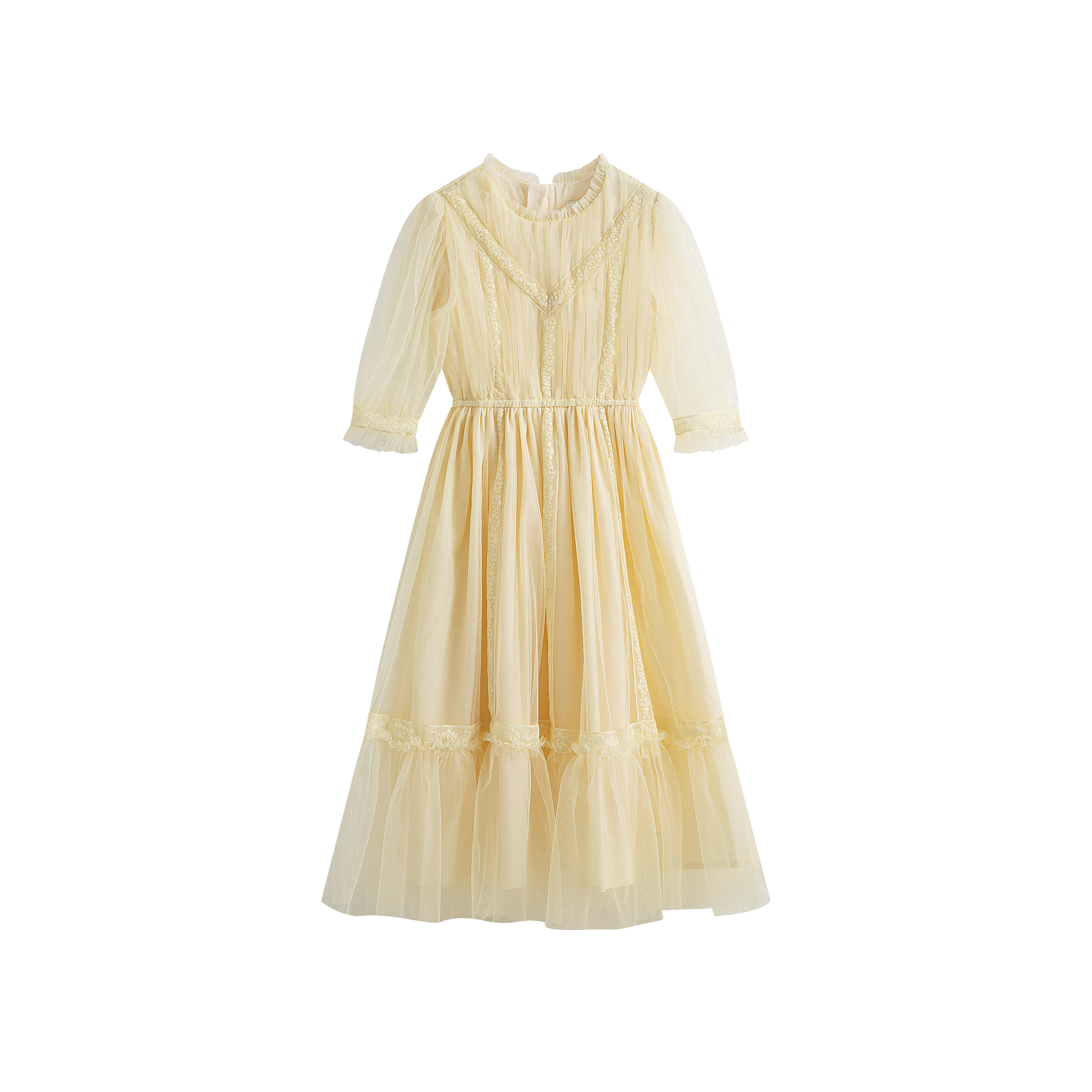 CERA UNA VOLTA PASTEL YELLOW TULLE WAISTED GOWN Luibelle CERA UNA VOLTA PASTEL YELLOW TULLE WAISTED GOWN Luibelle