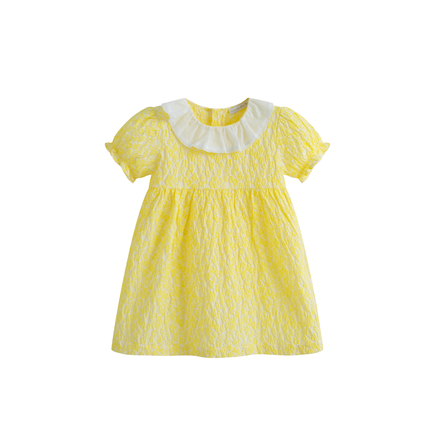 CERA UNA VOLTA YELLOW FLORAL RUFFLED COLLARED DRESS