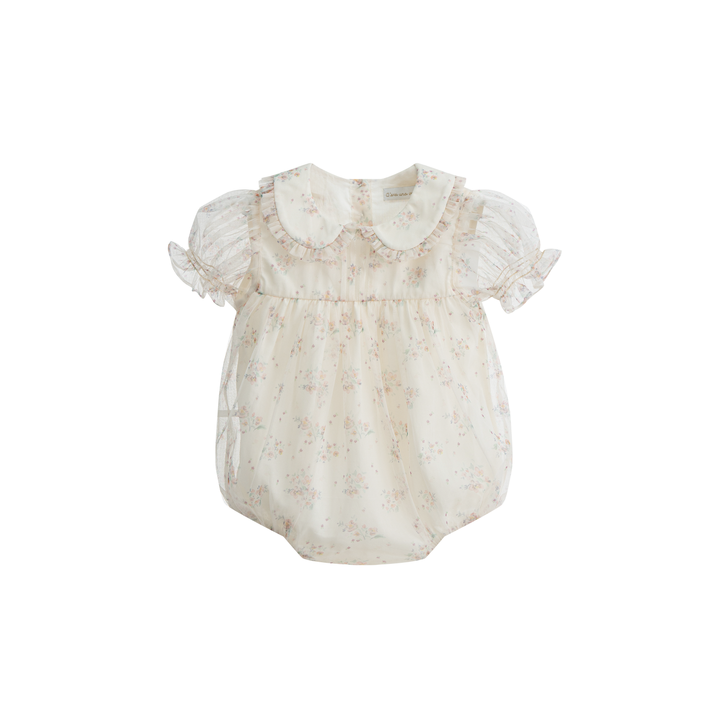 CERA UNA VOLTA CREAM FLORAL PETER PAN COLLAR ROMPER