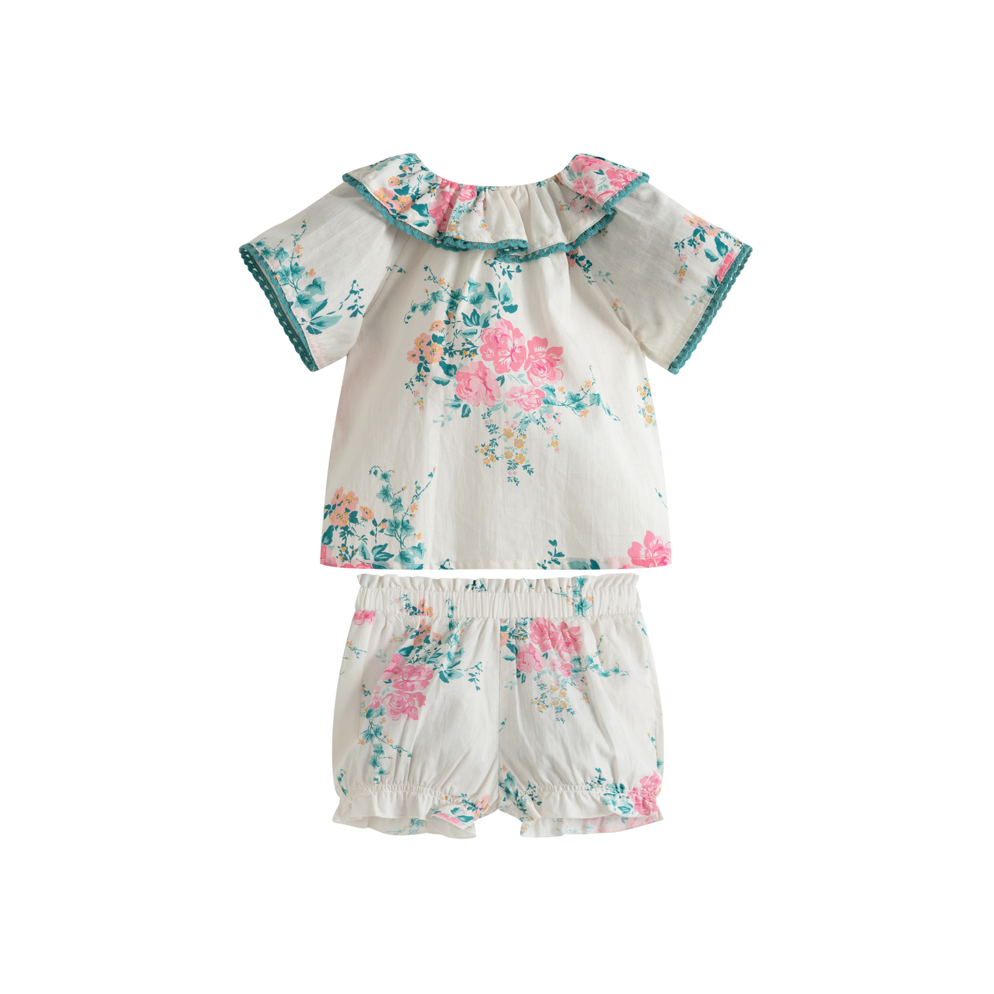 CERA UNA VOLTA BLUE/PINK ROSE CLUSTER BLOOMER SET