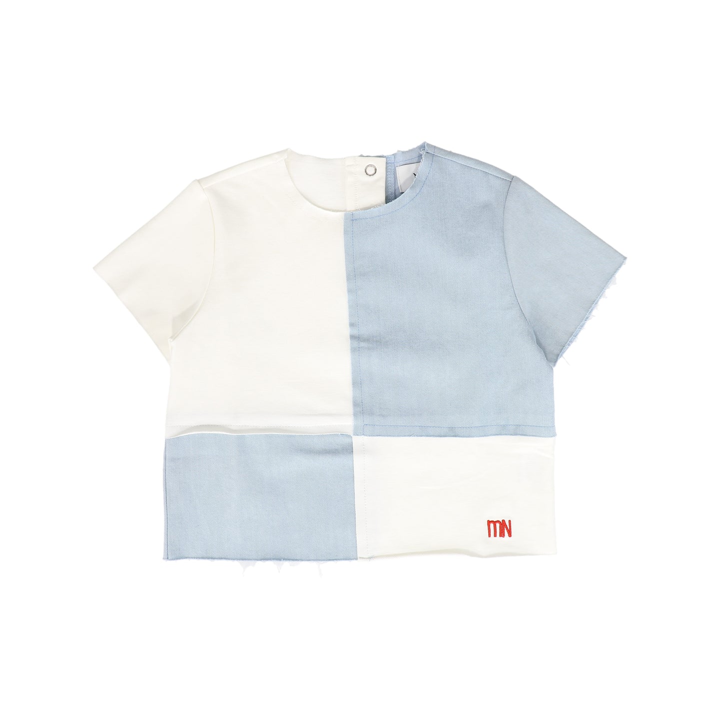 MINI NOD WHITE/DENIM PATCHWORK SS TOP