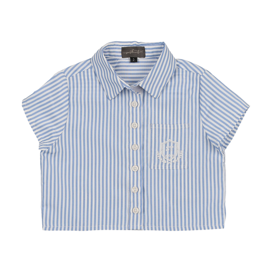 SWEET THREADS BLUE STRIPE COLLAR SHIRT