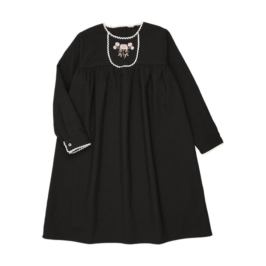 SWEET THREADS BLACK STITCHED HIGH WAIST DRESS