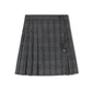 SWEET THREADS CHARCOAL PLAID PLEATED SKIRT