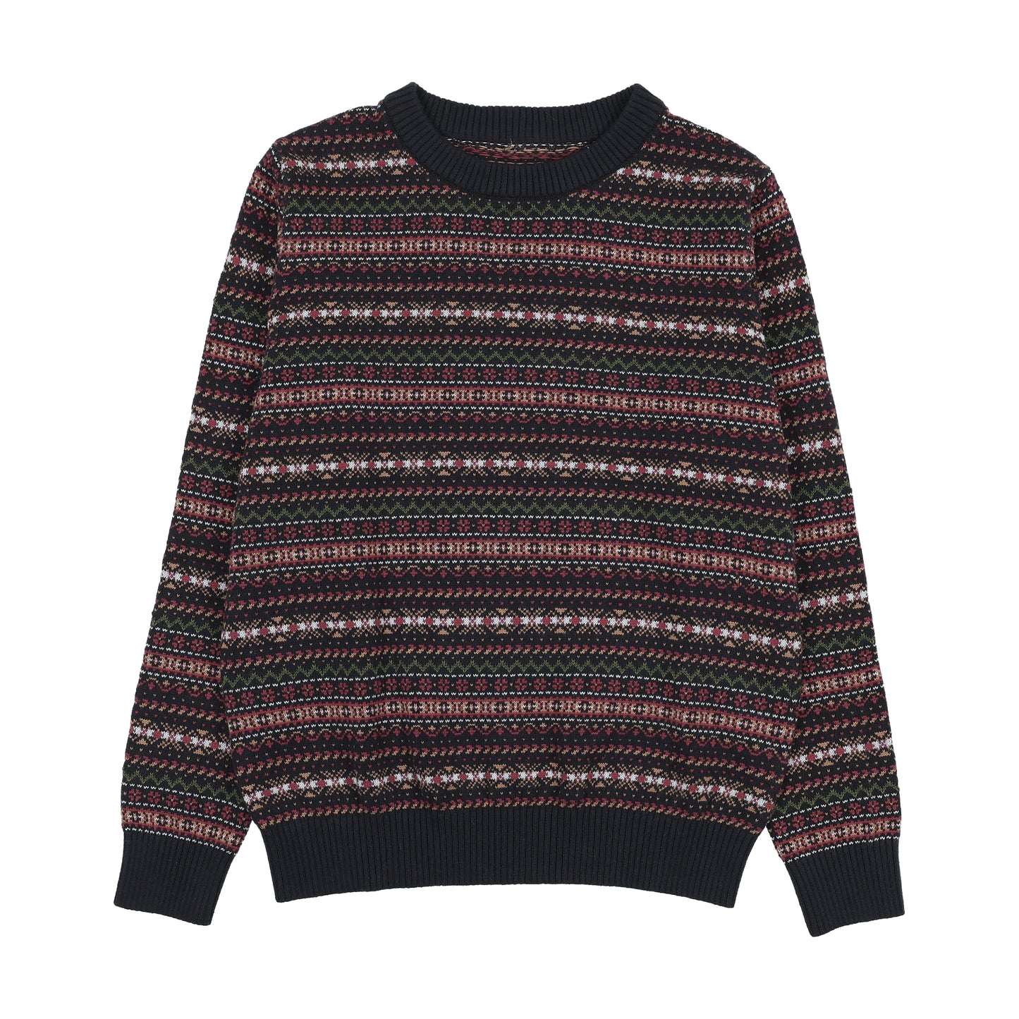 SWEET THREADS BURGUNDY PATTERN KNIT SWEATER