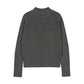 SWEET THREADS HEATHER GREY RIBBED TURTLENECK