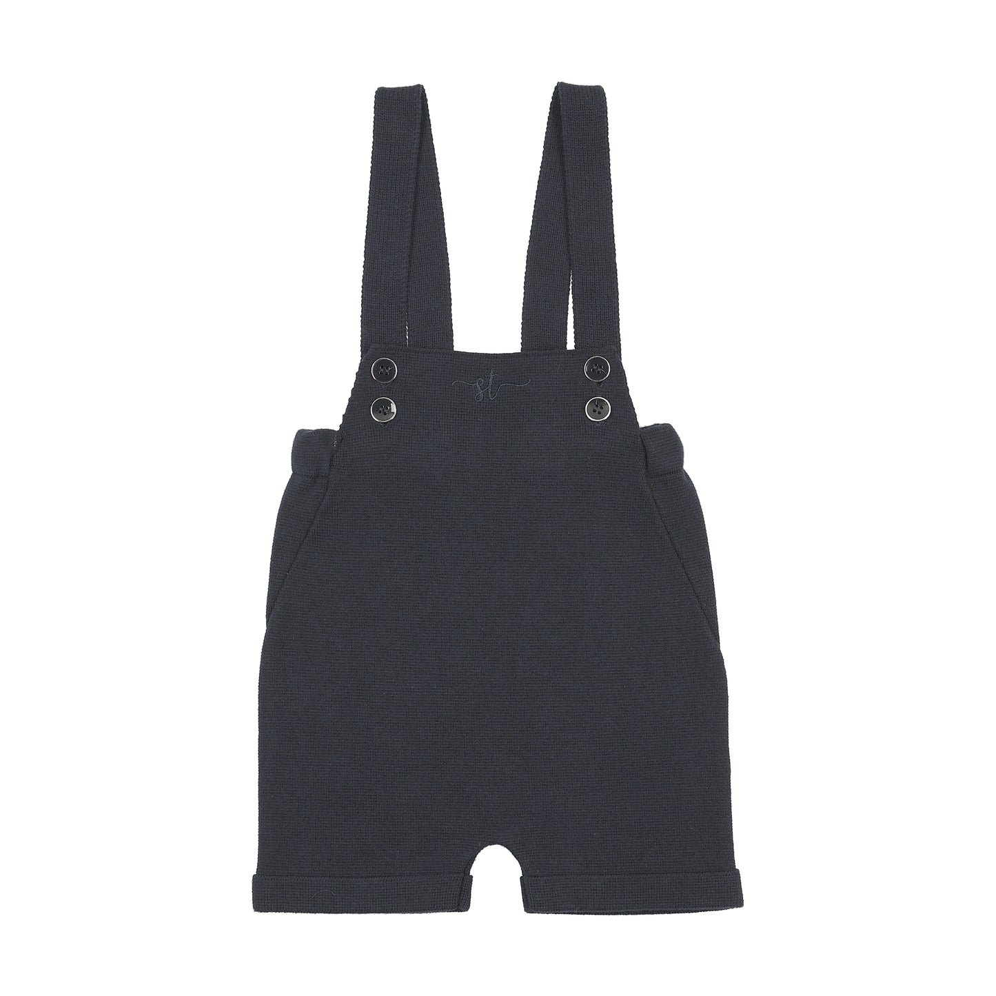 SWEET THREADS NAVY BUTTON ROMPER