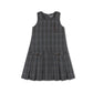 SWEET THREADS CHARCOAL PLAID PLEATED POCKET JUMPER
