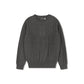 SWEET THREADS CHARCOAL CABLE KNIT SWEATER