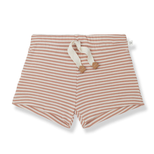 1 + IN THE FAMILY APRICOT STRIPED TIE SHORTS [FINAL SALE]