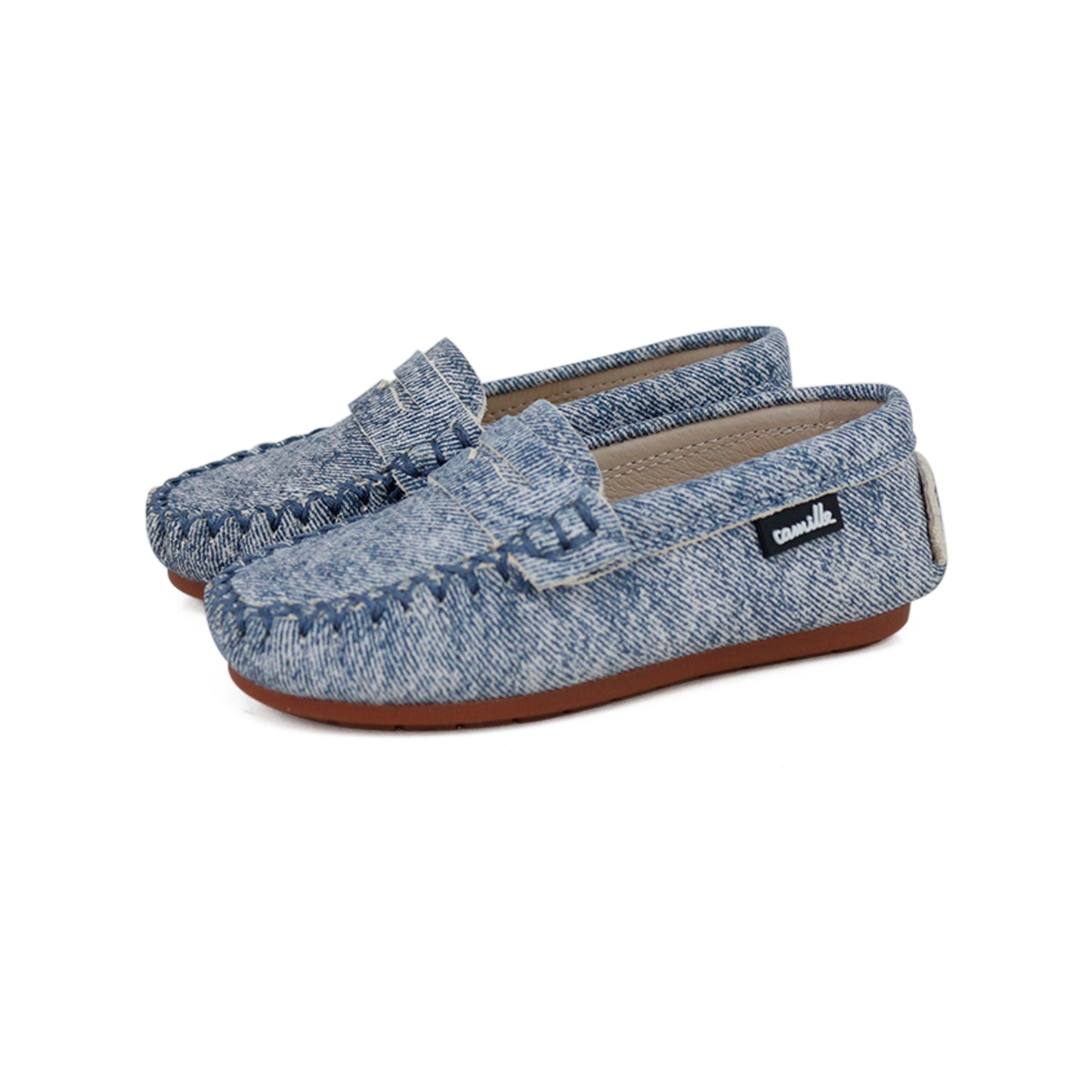 CAMILLE KIDS BLUE DENIM PENNY LOAFER