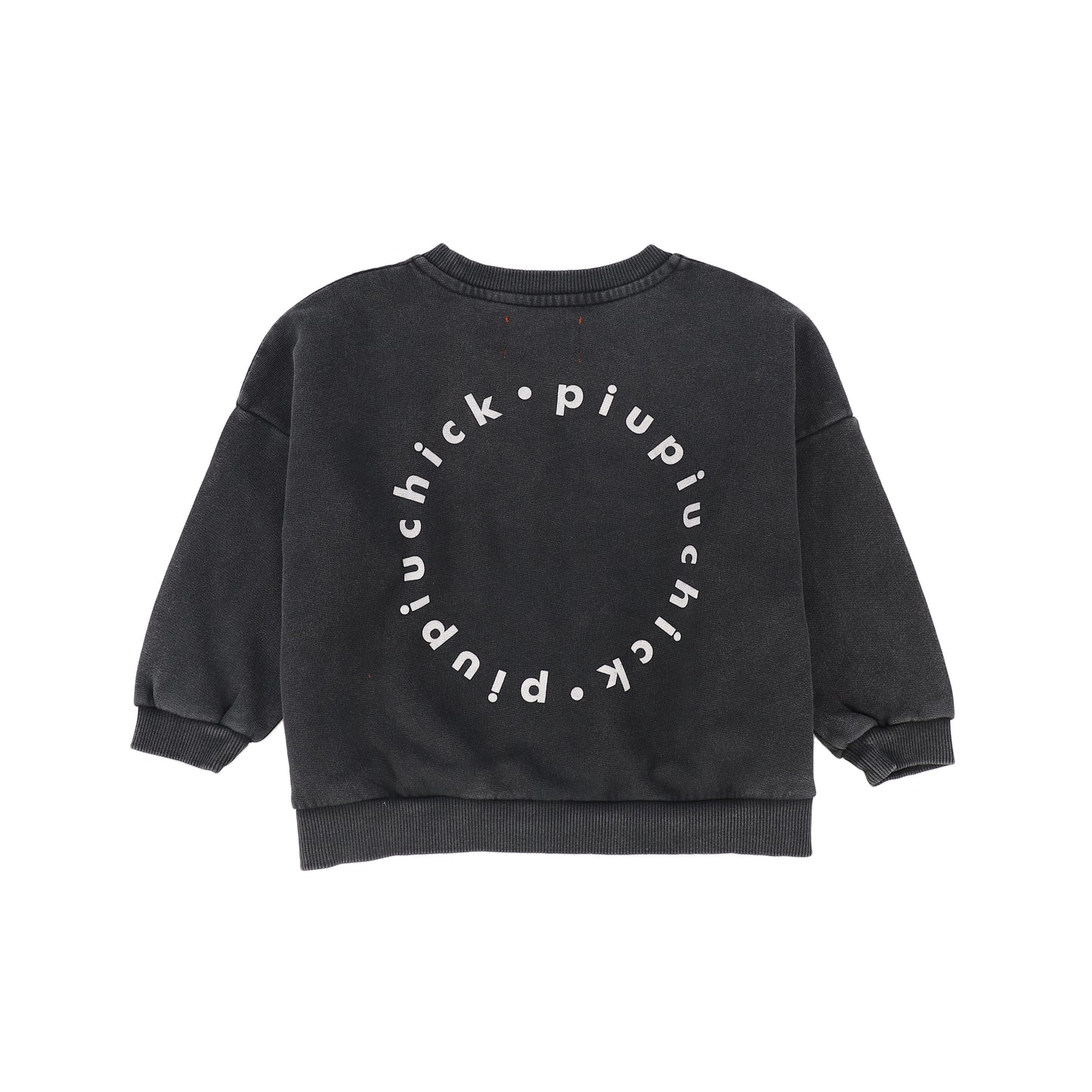 PIUPIUCHICK BLACK WASH LOGO PATCH SWEATSHIRT