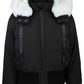 PRAMIE BLACK/WHITE FUR LINED BOMBER COAT