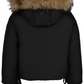 PRAMIE BLACK/NATURAL FUR TRIM COAT