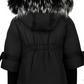 PRAMIE BLACK/WHITE OMBRE FUR TRIM COAT