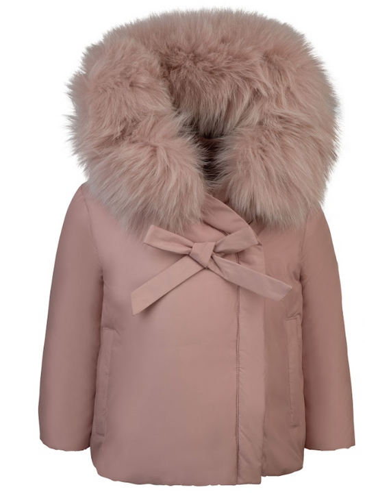 PRAMIE MAUVE FUR TRIM COAT