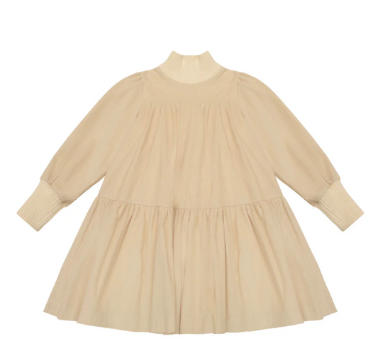 THE MIDDLE DAUGHTER CREAM CORDUROY/KNIT DRESS [FINAL SALE]