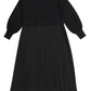 Valentina Black Pleated Bottom Knit Top Dress [FINAL SALE]