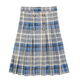 COCO BLANC GREY/BLUE PLAID BUTTON SKIRT