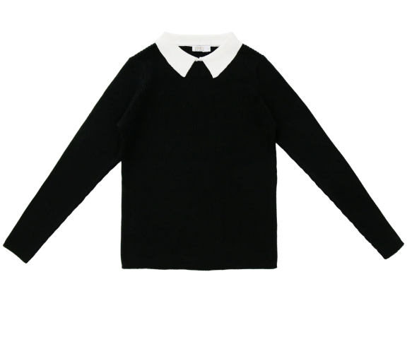 COCO BLANC BLACK COLLARED SWEATER