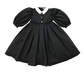 COCO BLANC BLACK TAFFETA COLLAR DRESS
