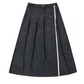 COCO BLANC NAVY MARLD SIDE FRINGE SKIRT