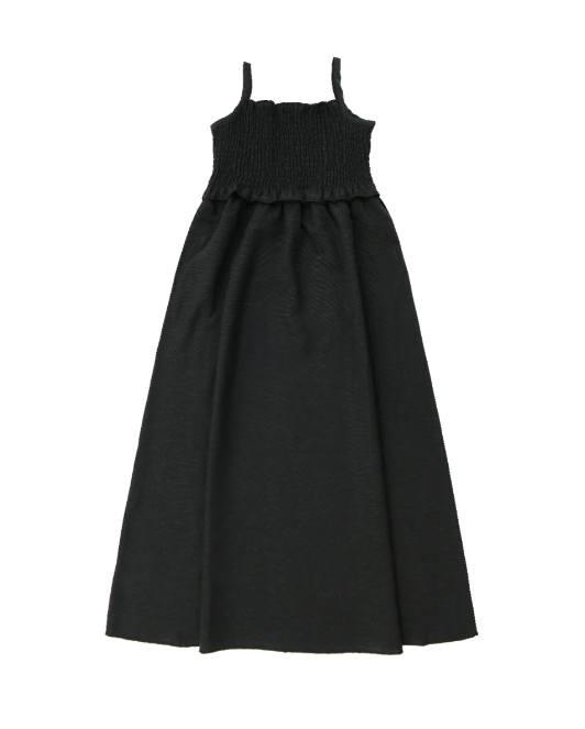 COCO BLANC BLACK SMOCKED MAXI JUMPER