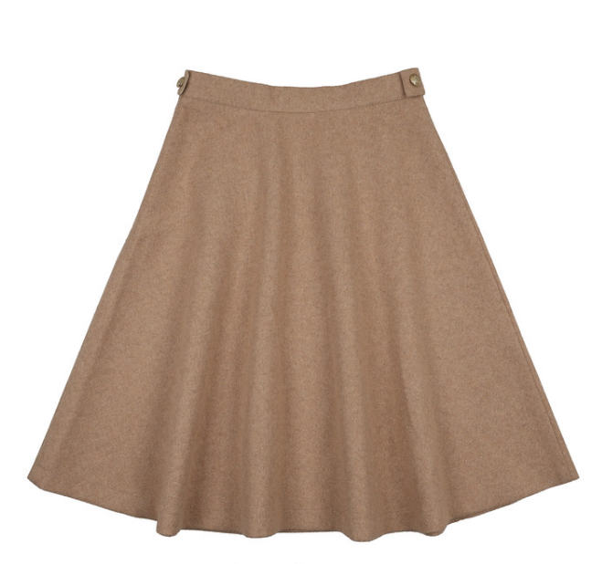 ELLE RAE CAMEL WOOL SKIRT
