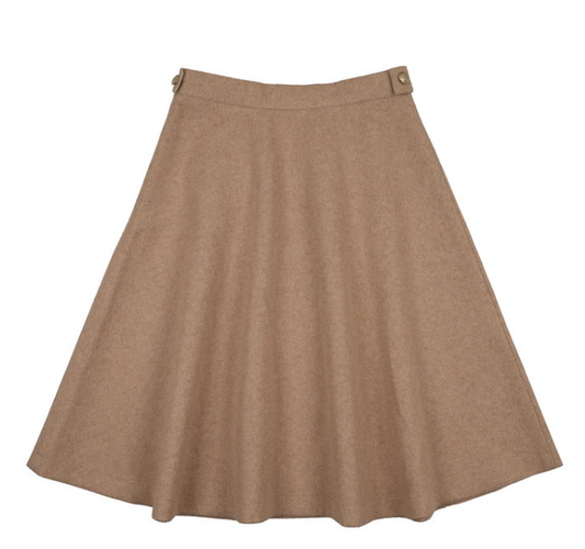 ELLE RAE CAMEL WOOL SKIRT