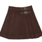 ELLE RAE BROWN CORDUROY BUCKLE SKIRT