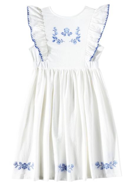 CERA UNA VOLTA WHITE/BLUE EMBROIDERED JUMPER