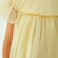 CERA UNA VOLTA PASTEL YELLOW TULLE RUFFLED DRESS