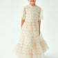CERA UNA VOLTA CREAM FLORAL TULLE GATHERED GOWN