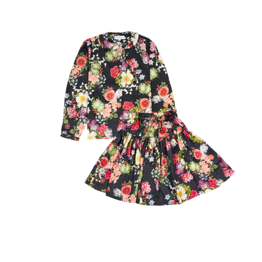 CHRISTINA ROHDE BLACK/PINK FLORAL SET