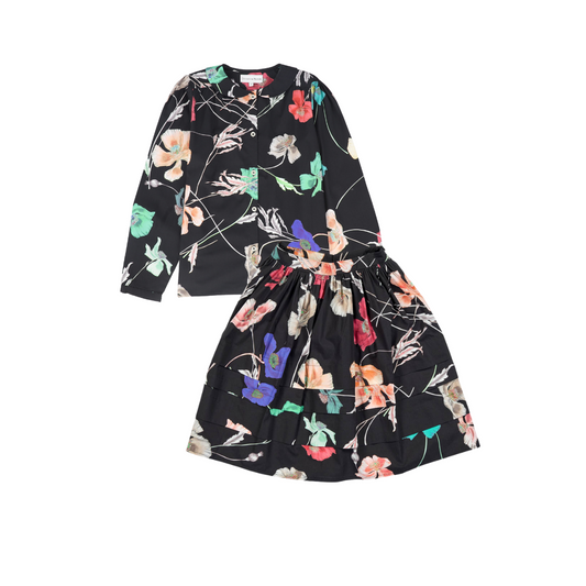CHRISTINA ROHDE BLACK/TEAL FLOWER SET