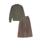 VALENTINA GREEN MARLED CREW NECK SWEATER SET